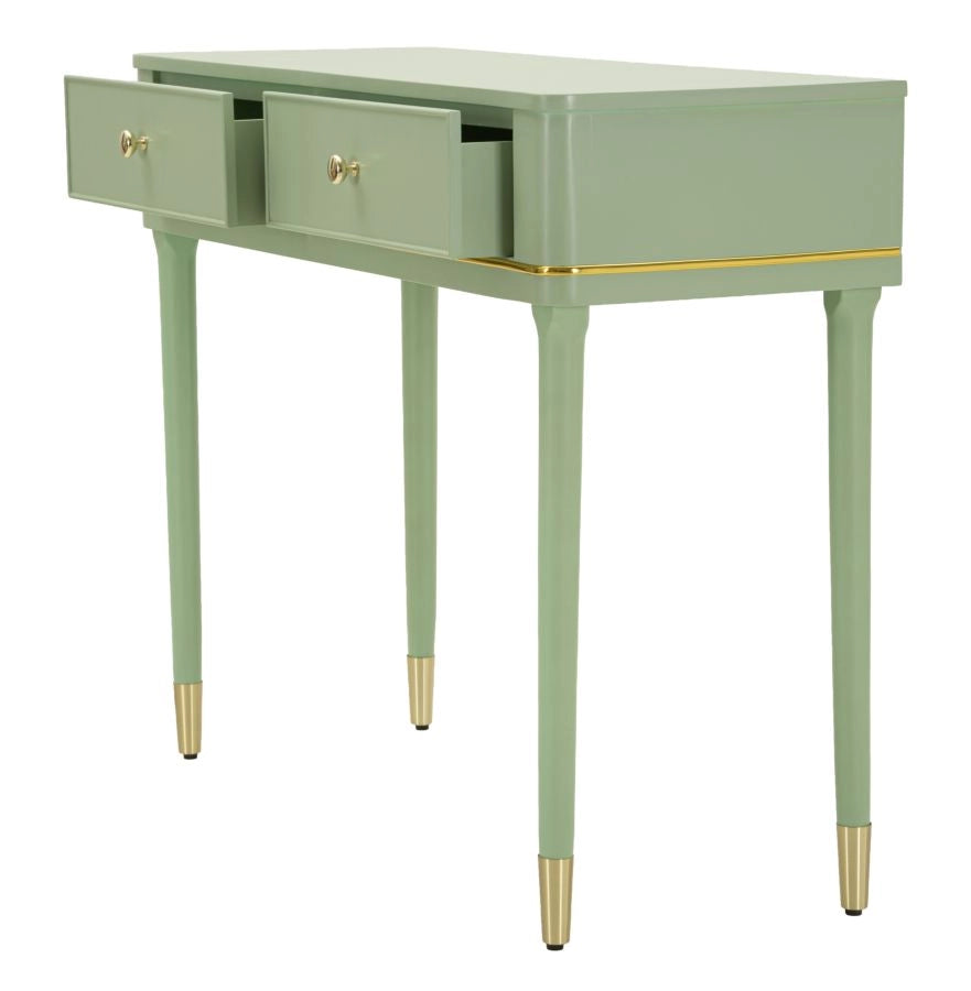 Console Camille Verde 101x37x78 cm in Pino e MDF e Ferro