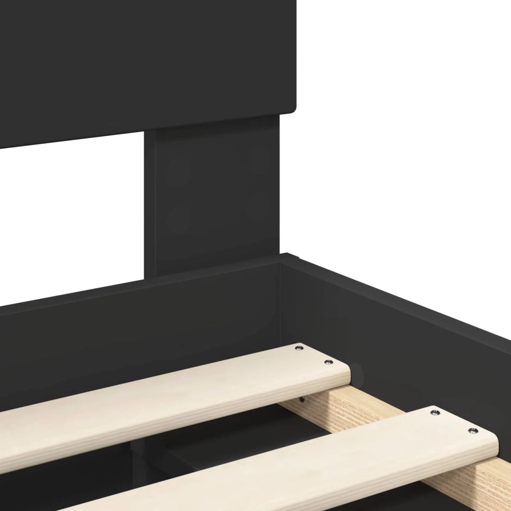 Struttura del letto Nero 150 x 200 cm Legno multistrato