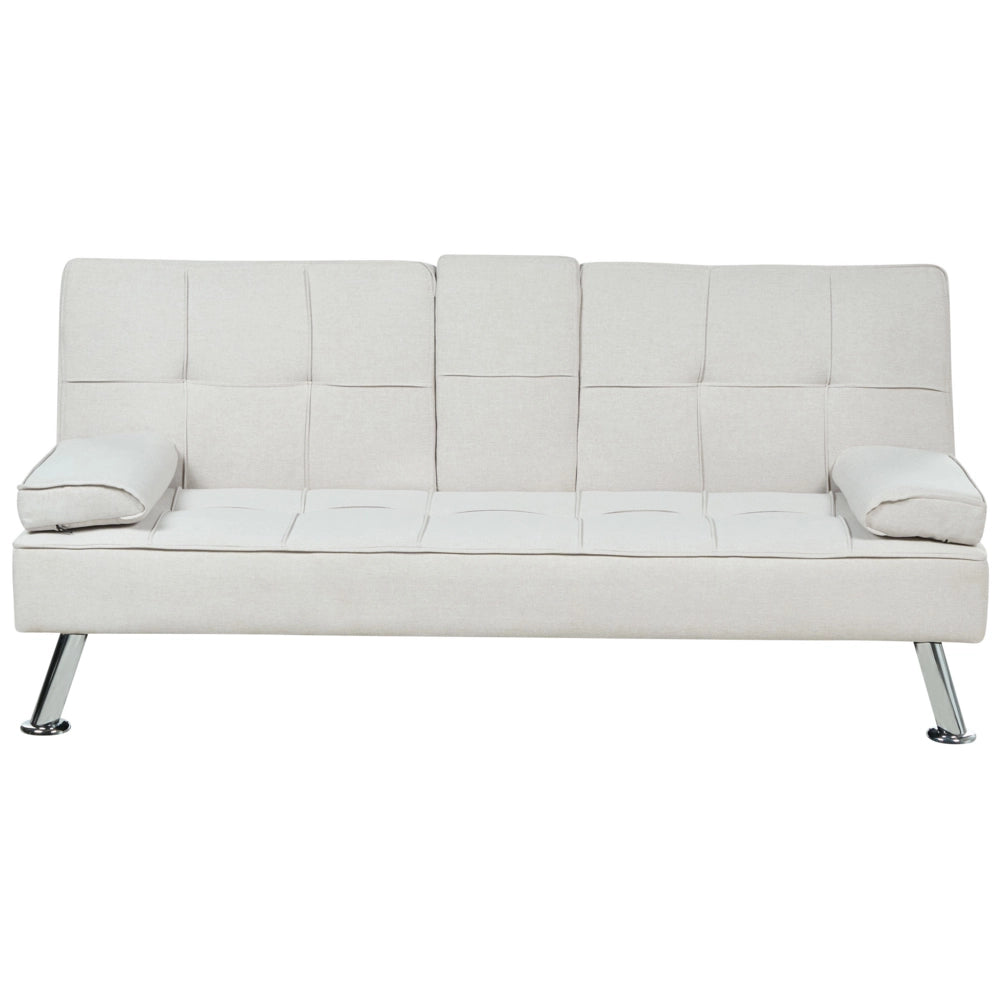 Divano letto a 3 posti moderno in tessuto di colore beige salotto elegante stile moderno