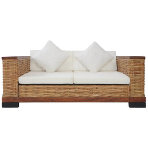 Set di Divani 2 pz con Cuscini in Rattan Naturale Marrone 278618