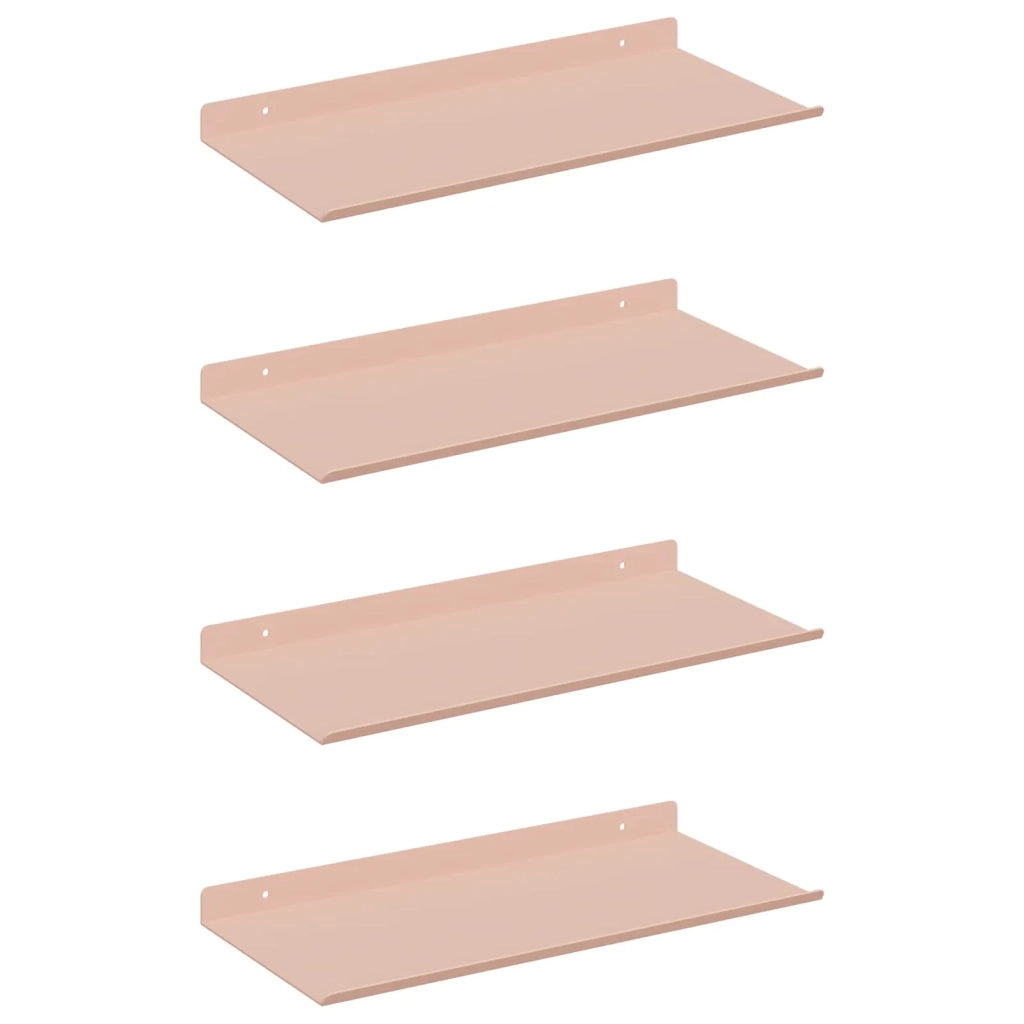 Mensola sospesa 4 pcs Rosa 40 x 18 x 2,5 cm Acciaio 8004011