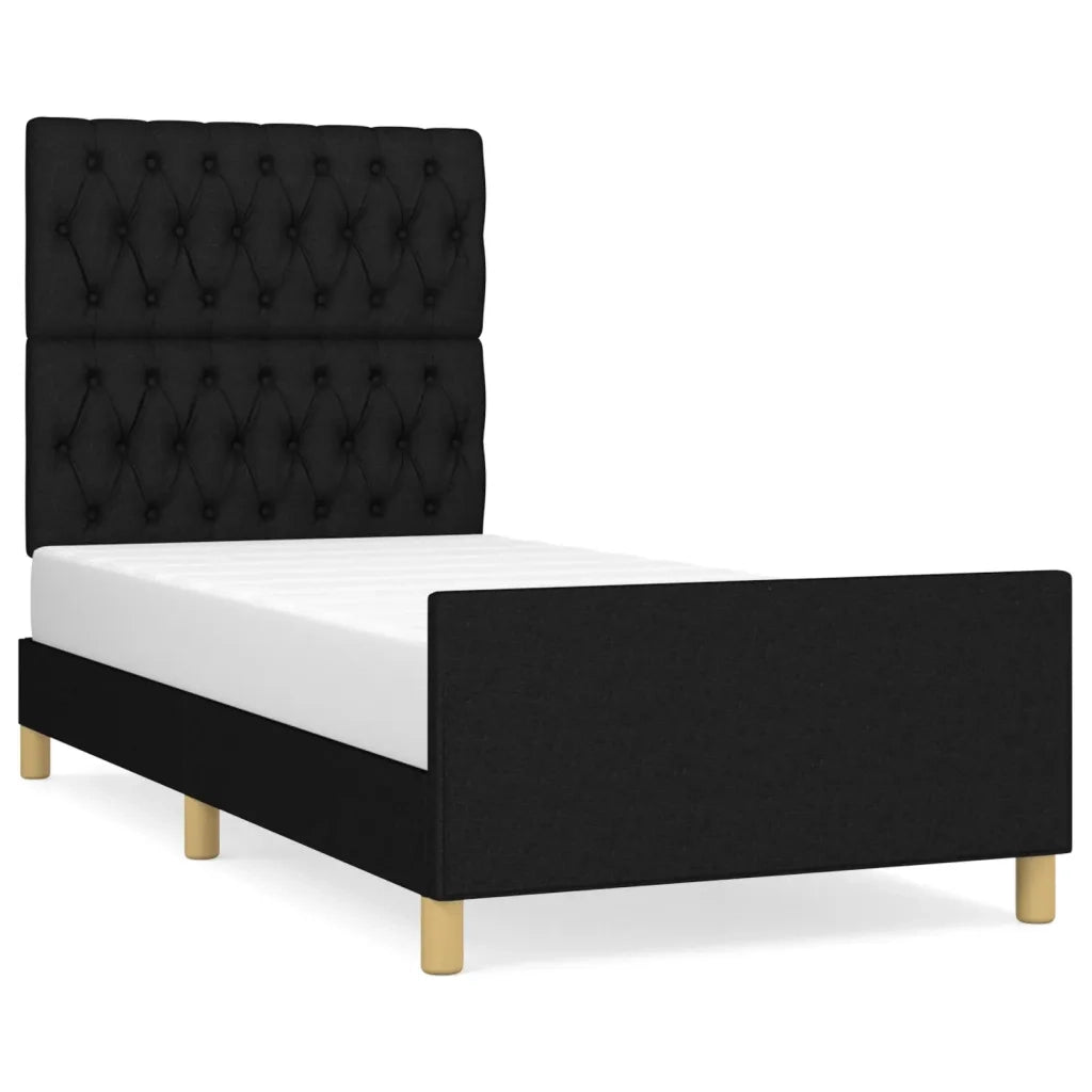 Giroletto senza Materasso Nero 90x190 cm in Tessuto