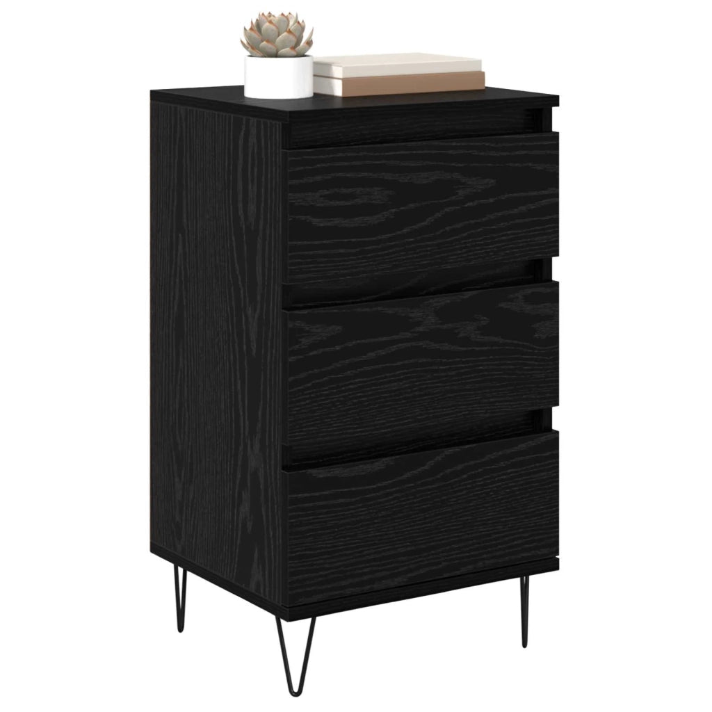 Credenza con cassetto Rovere Nero 40 x 35 x 70 cm 881707