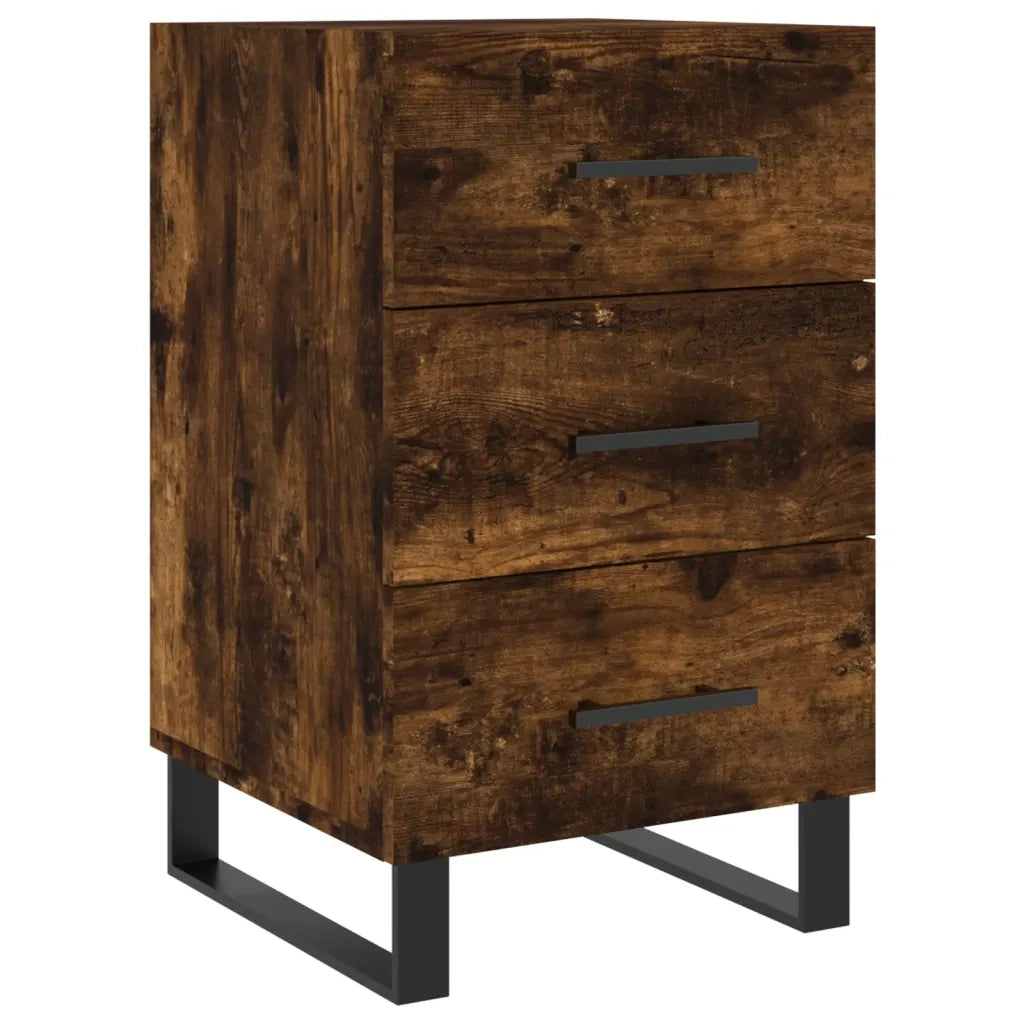 Comodino Rovere Fumo 40x40x66 cm in Legno Multistrato 827689
