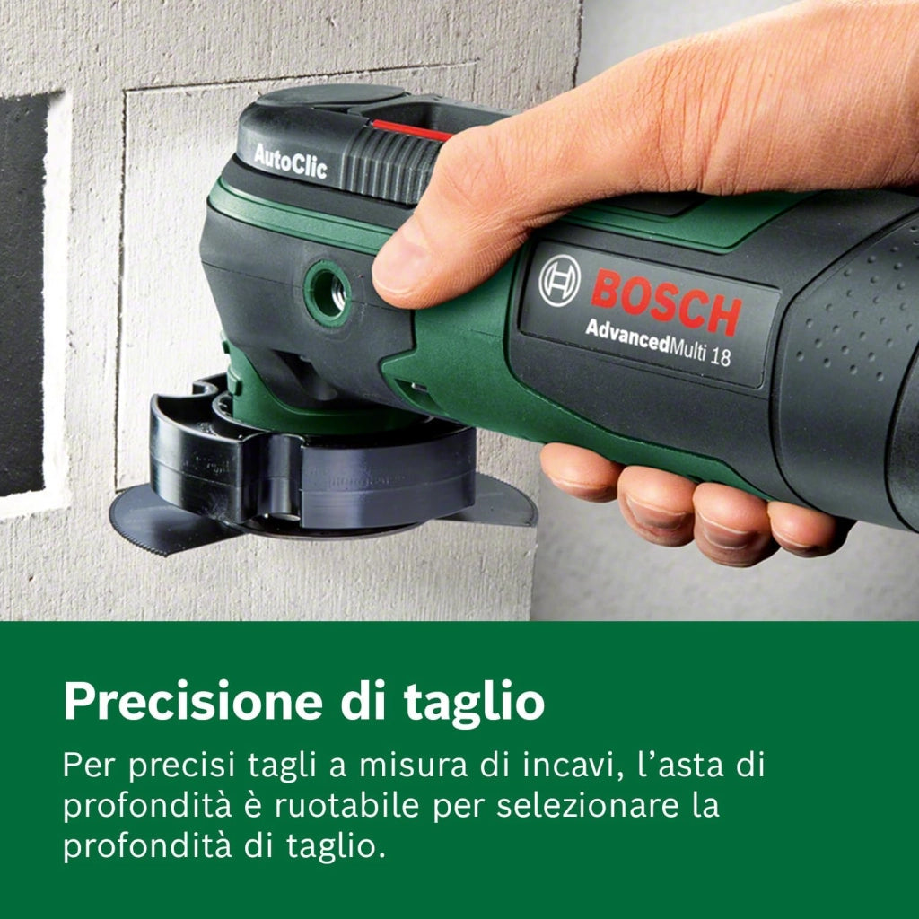 Bosch Home and Garden 0603104000 AdvancedMulti 18 Utensile Multifunzione, Senza Batteria, 18 V, Verde