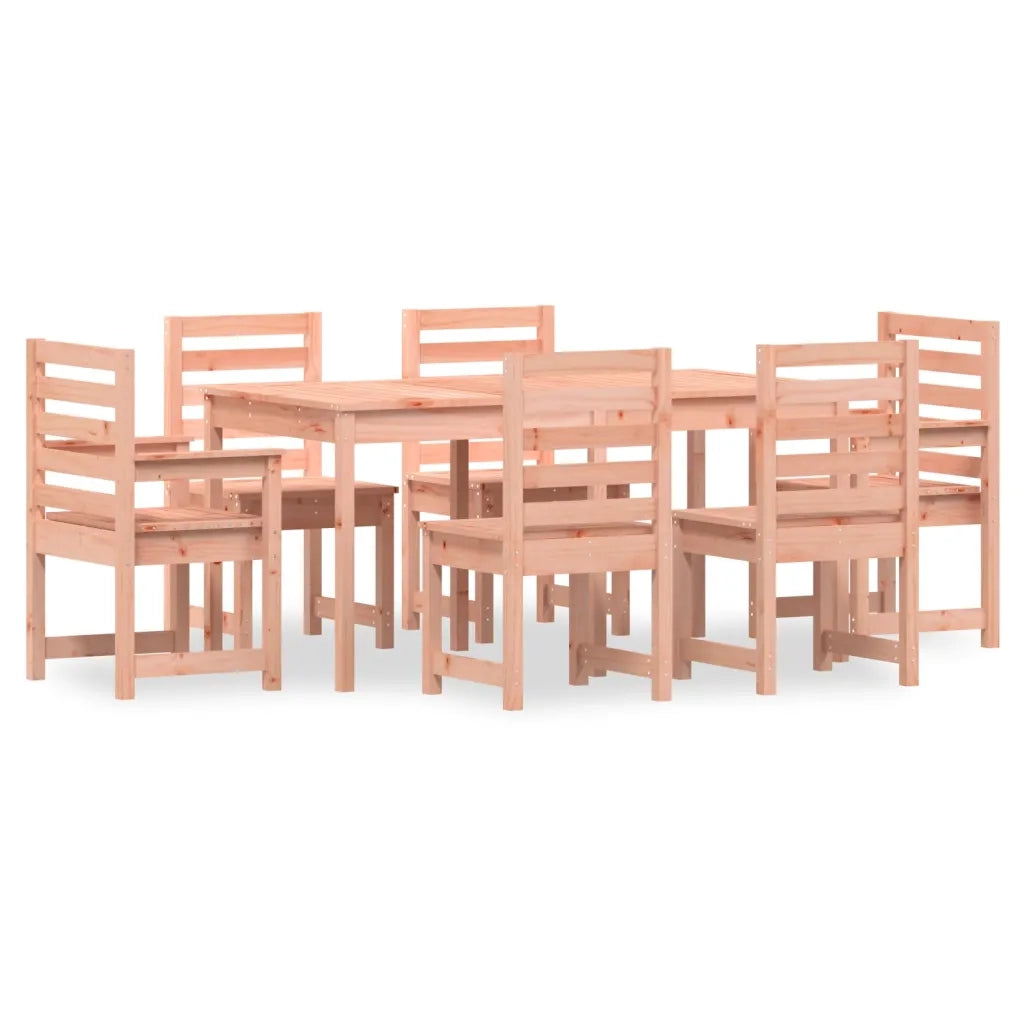 Set da Pranzo per Giardino 7 pz in Legno Massello di Douglas