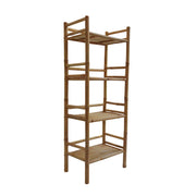 Libreria in bambù a 4 livelli, 144cm, marrone naturale
