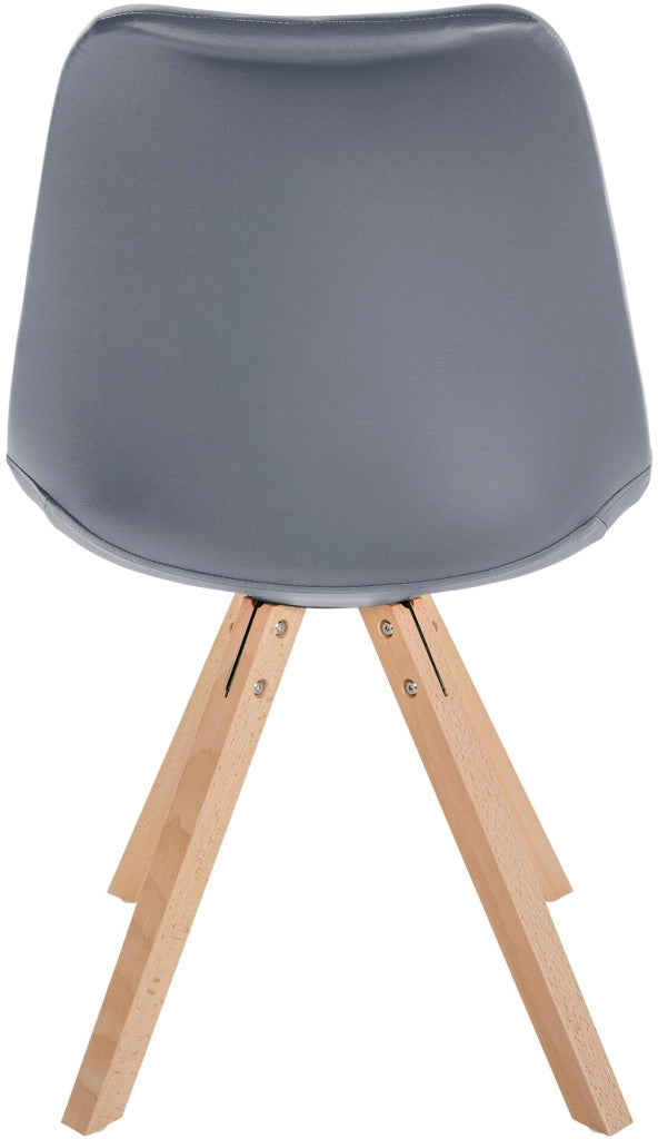 Sedia Sofia in similpelle grigio,natura (quadrato)