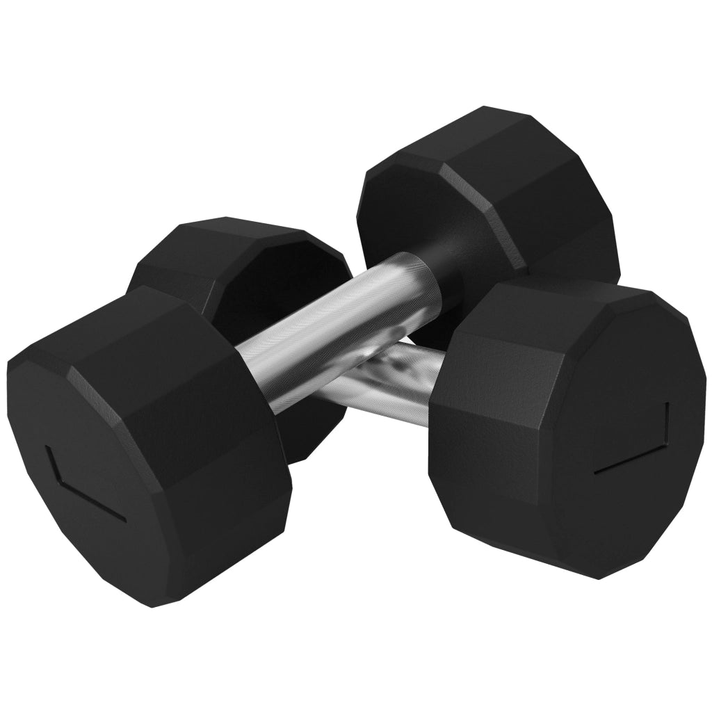 Set 2 Manubri Palestra 10 kg Pesi esagonali Manico in Acciaio Nero