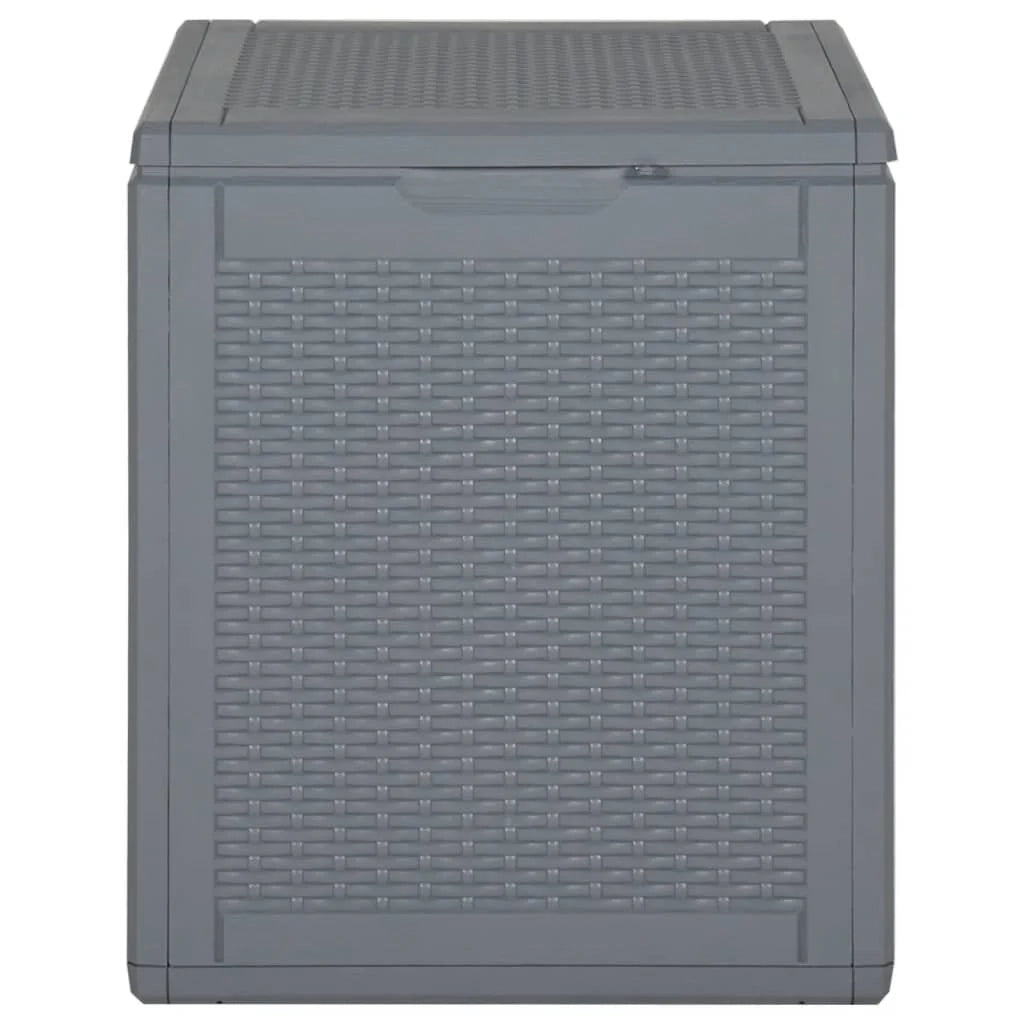 Cassapanca/contenitore da giardino in rattan PP grigio 90L (02_0013092)