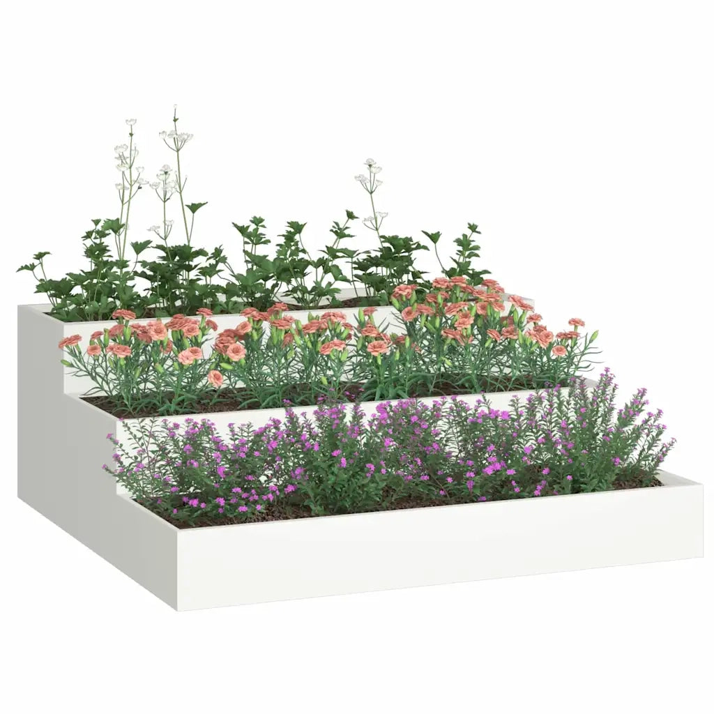 Fioriere | Cassetta per fiori | Vaso da giardino Bianco 90 x 90 x 35 cm