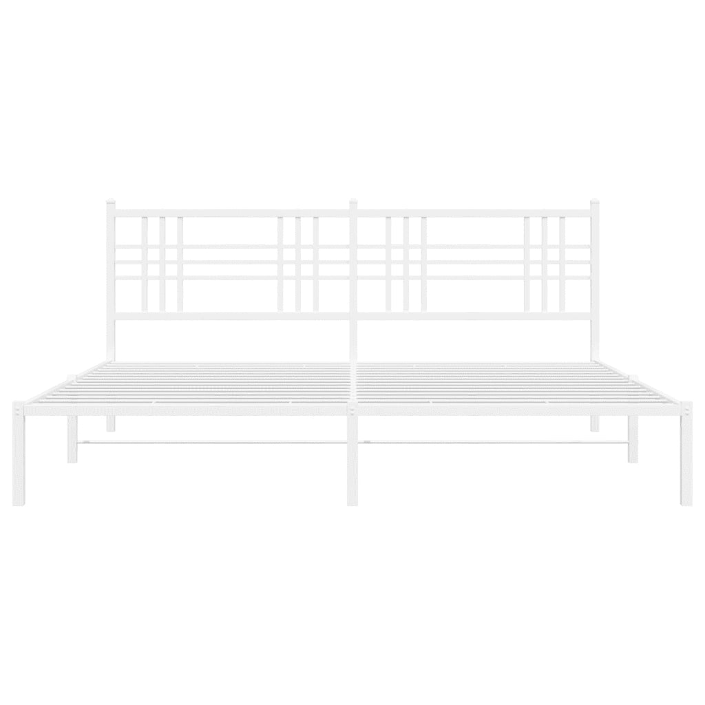 Giroletto con Testiera Metallo Bianco 183x213 cm 376378