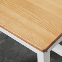 Set di 2 sedie da sala da pranzo in legno massiccio, sedie da cucina stile rustico schienale incrociato bianco e rovere