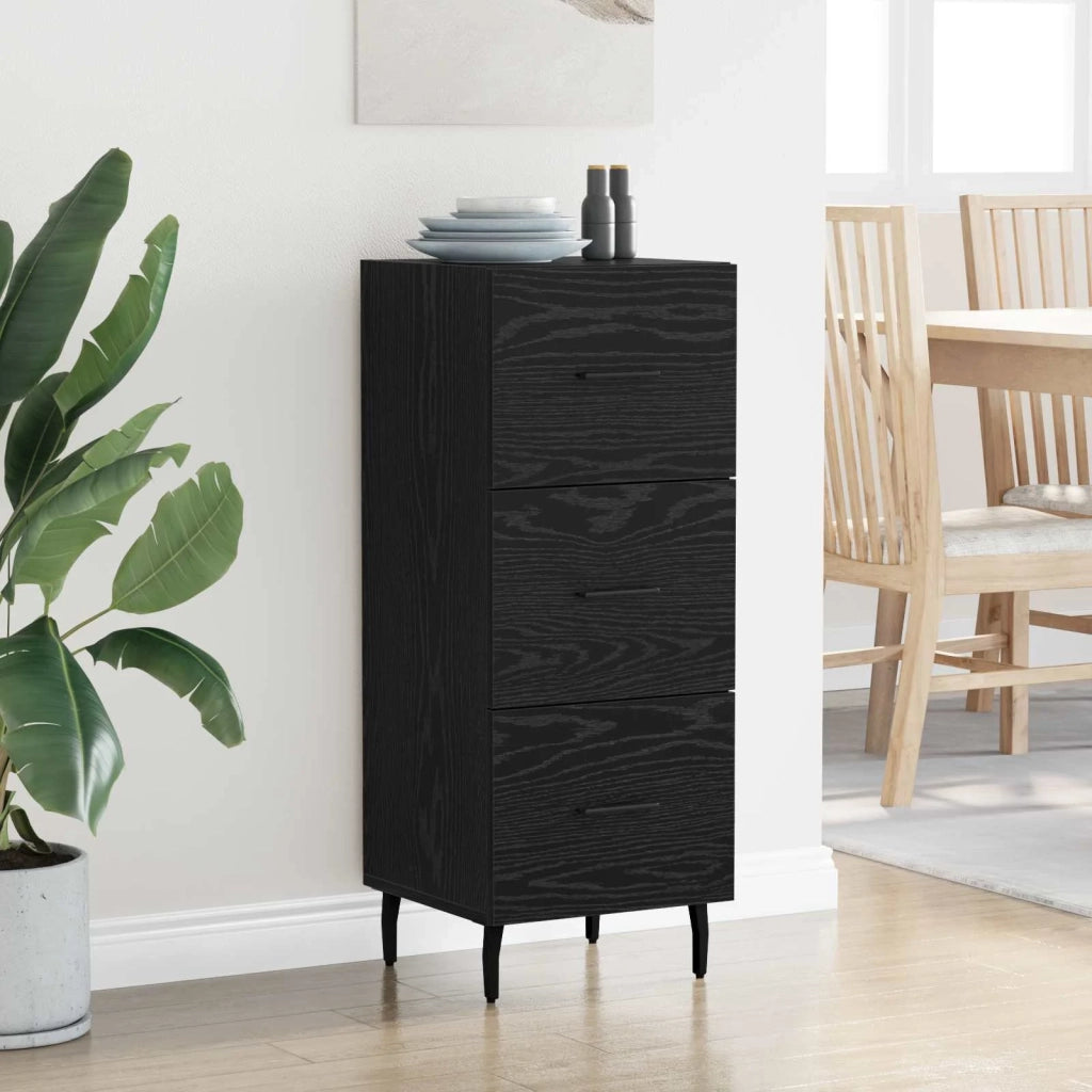 Credenza | Madia | Buffet da pranzo | Armadio da pranzo Rovere nero 34 x 34,5 x 90 cm Legno multistrato