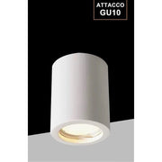 Trade Shop - Porta Faretto Lampada Soffitto Gu10 Cilindro In Gesso H90mm Verniciabile Gs-c90-t -