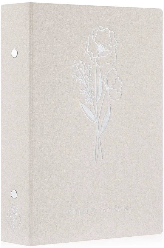Album Foto 300 Immagini - Inserzione Album - Copertina in Lino - Impermeabile - Acido-Resistente - Stampato in Argento Lussuoso - Album per Foto Orizzontali