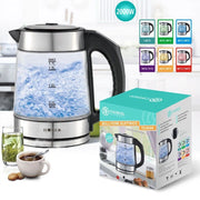 Trade Shop - Bollitore Elettrico In Vetro Capacità 1,7 Lt 2000 W Acqua Ufficio Viaggi Tx-9944 -
