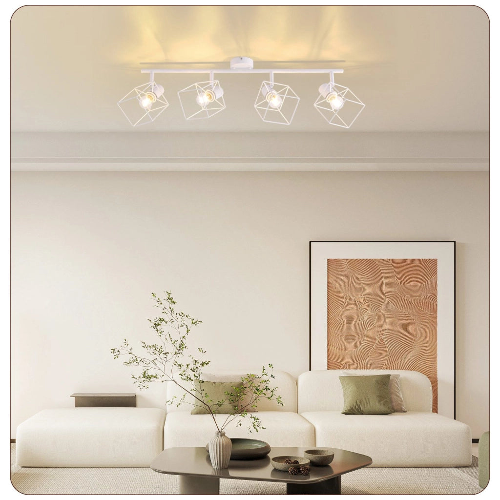 ZMH Faretto da soffitto 4 fiamme orientabile 350° lampada da soffitto vintage in metallo soggiorno