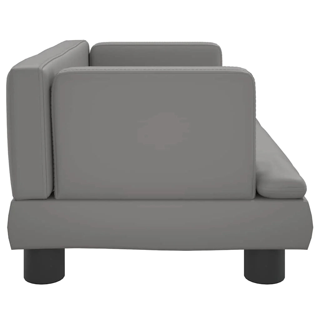 Cuccia per cani comoda cesta da divano 60 x 40 x 30 cm similpelle grigia 02_0042720