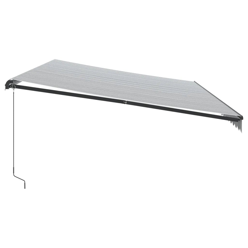 vidaXL Tenda Retrattile Manuale con LED Antracite e Bianco 600x350 cm