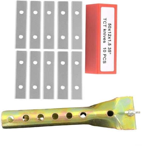 Schraperbladen di alta resistenza - Verfkrabber con denti di carburo - Messa a fuoco industriale - Dimensioni 50x12x1,5mm - Duraturo e affilato - Strumento per raschiare la vernice
