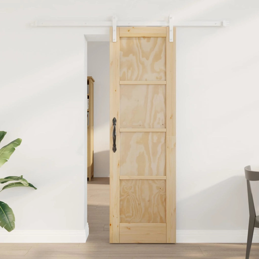 Porta scorrevole Naturale e Bianco 61 x 198,5 cm