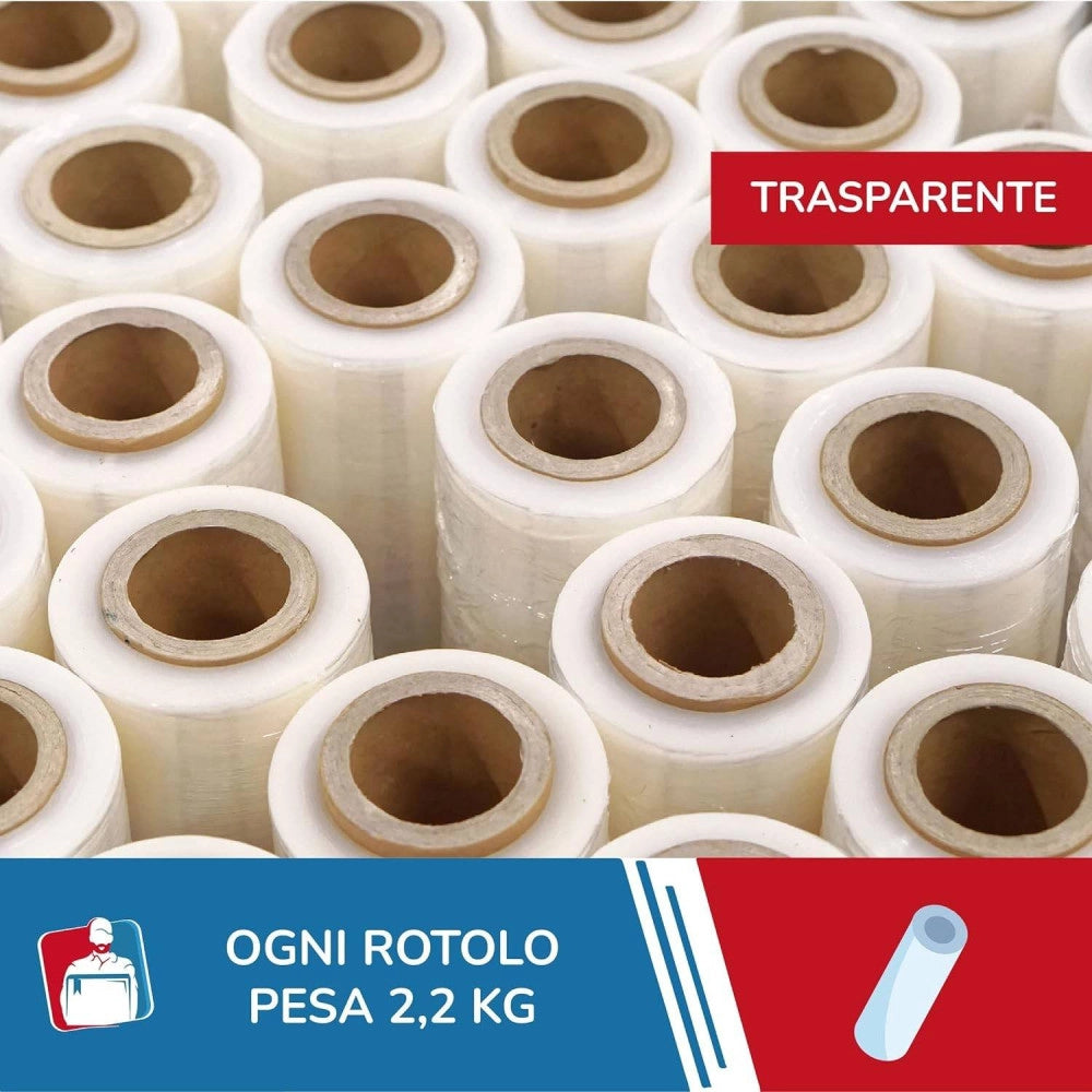 Trade Shop - Film Estensibile Pellicola Trasparente Rotolo Manuale Per Imballo 160mx23myx50cm -