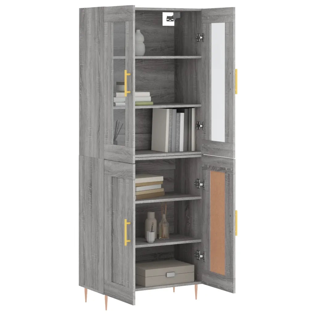 Credenza-Buffet-Armadio da cucina Grigio Sonoma 69,5x34x180 cm in Legno Multistrato 881711