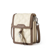 Borsa a tracolla da donna alla moda in vera pelle, colore bianco.