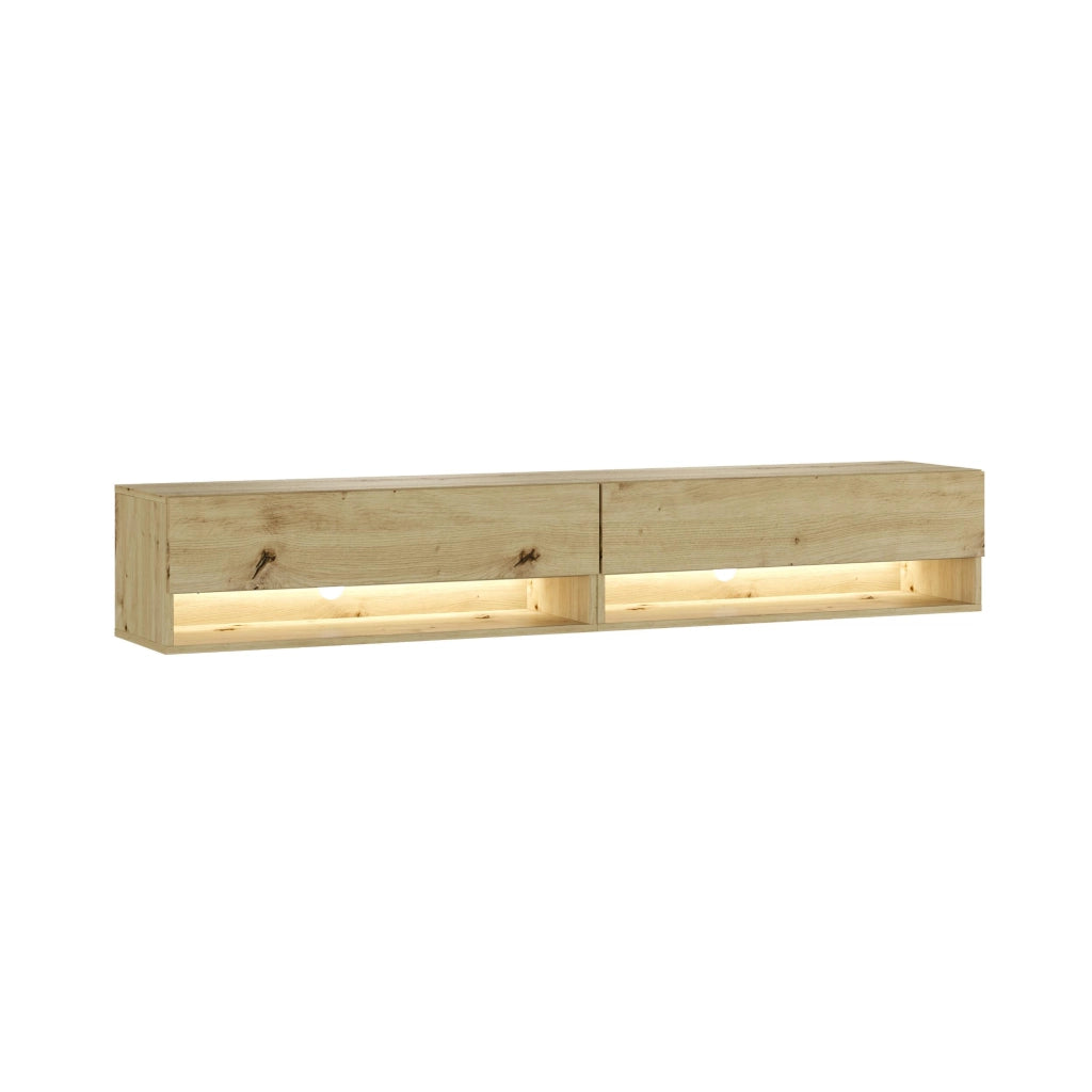 Mobile TV Soggiorno, 180x35x30cm, LED, Mobile Soggiorno, colore Rovere RF3698