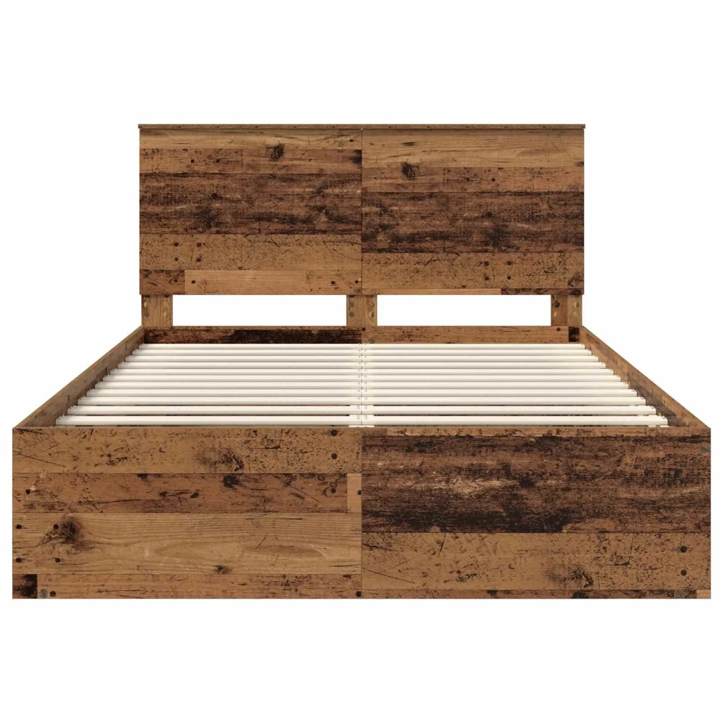 Struttura del letto-Giroletto Legno vecchio 135 x 190 cm Pino massello 967268