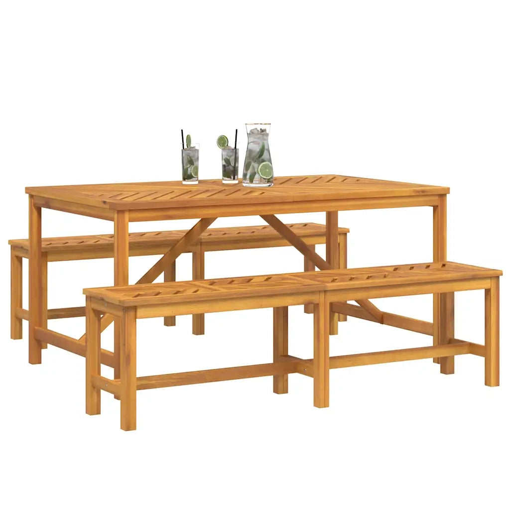 Set da Pranzo per Giardino 3 pcs Marrone 3154115