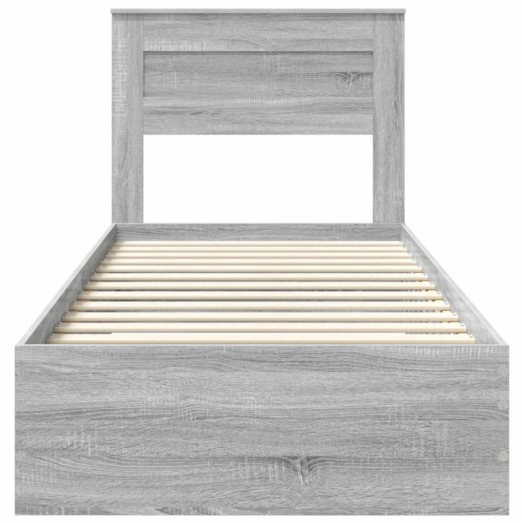 Struttura del letto Grigio Sonoma 90 x 190 cm Legno multistrato 3410032