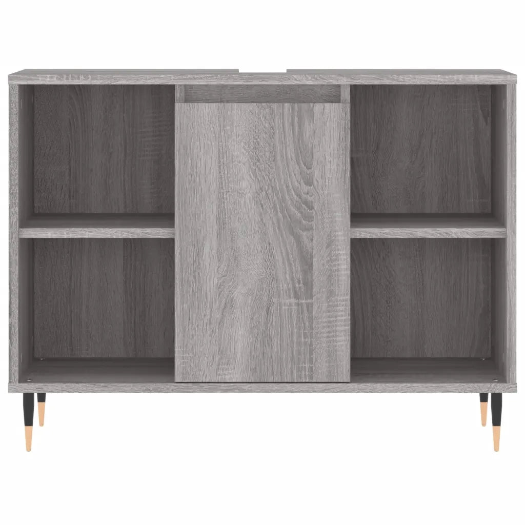 Set Mobili da Bagno | Armadio da bagno 3 pz Grigio Sonoma in Legno Multistrato