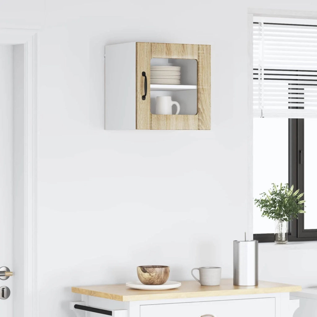 Mobile in vetro da parete LUCCA Rovere Sonoma 40 x 31 x 40 cm 884838