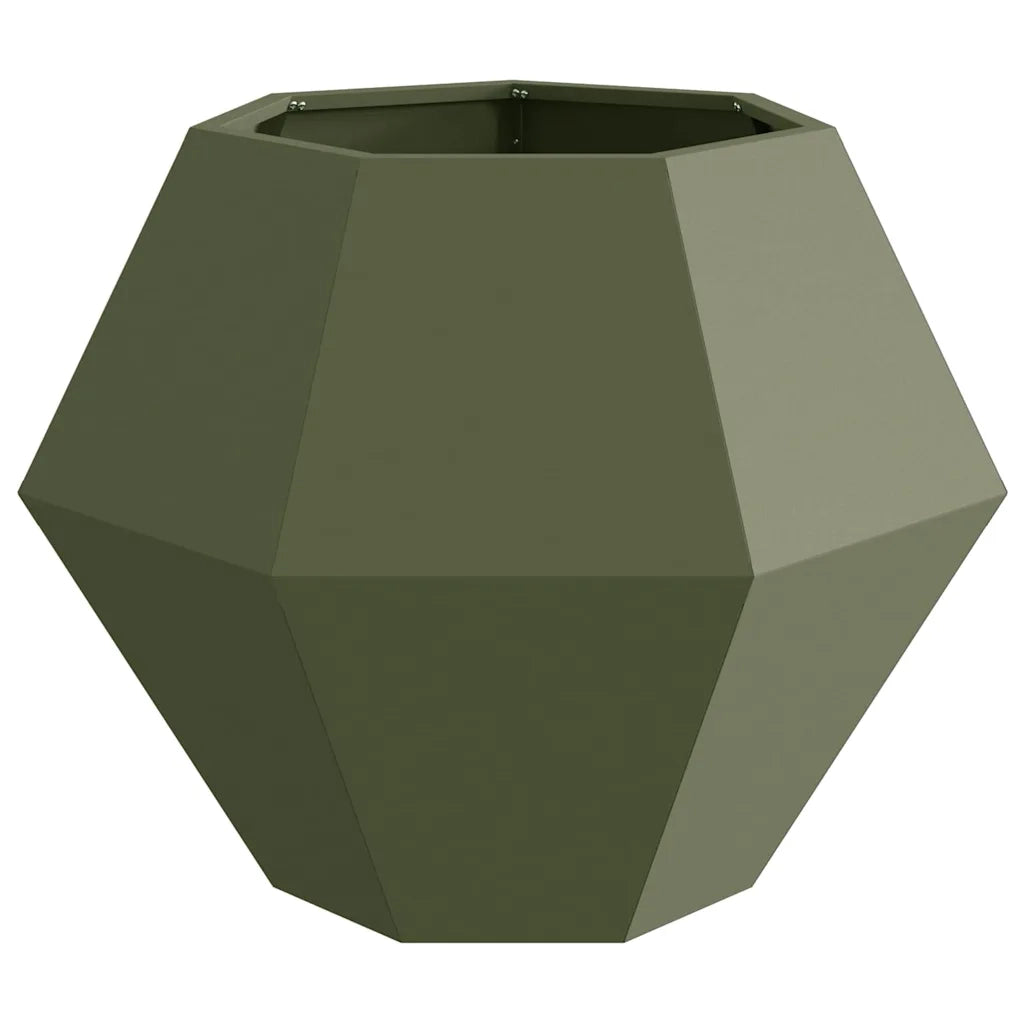 Fioriera | Cassetta per fiori | Vaso Verde oliva 75 x 75 x 60 cm Acciaio