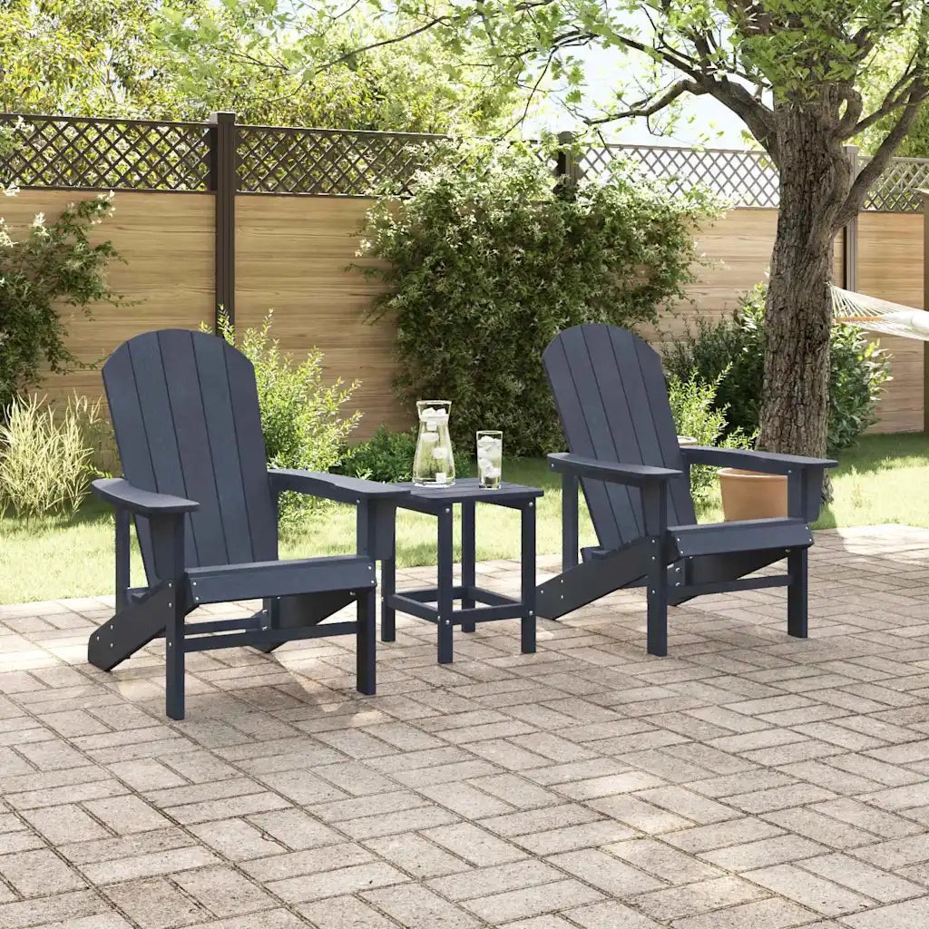 Sedia da Giardino 3 pz | Sedie da Esterno Navy Polietilene