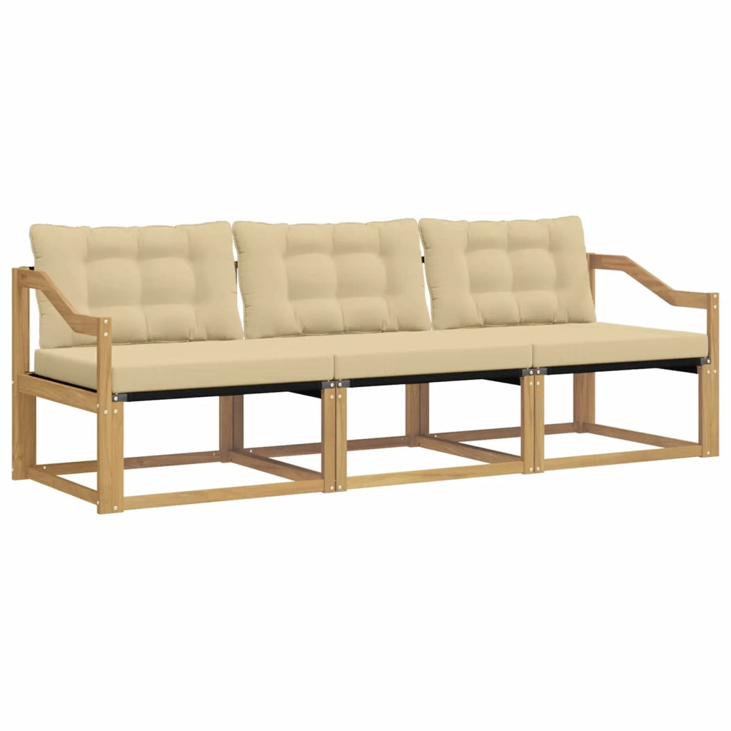 Set di divani da esterno 3 pz Bianco e Beige 3388383