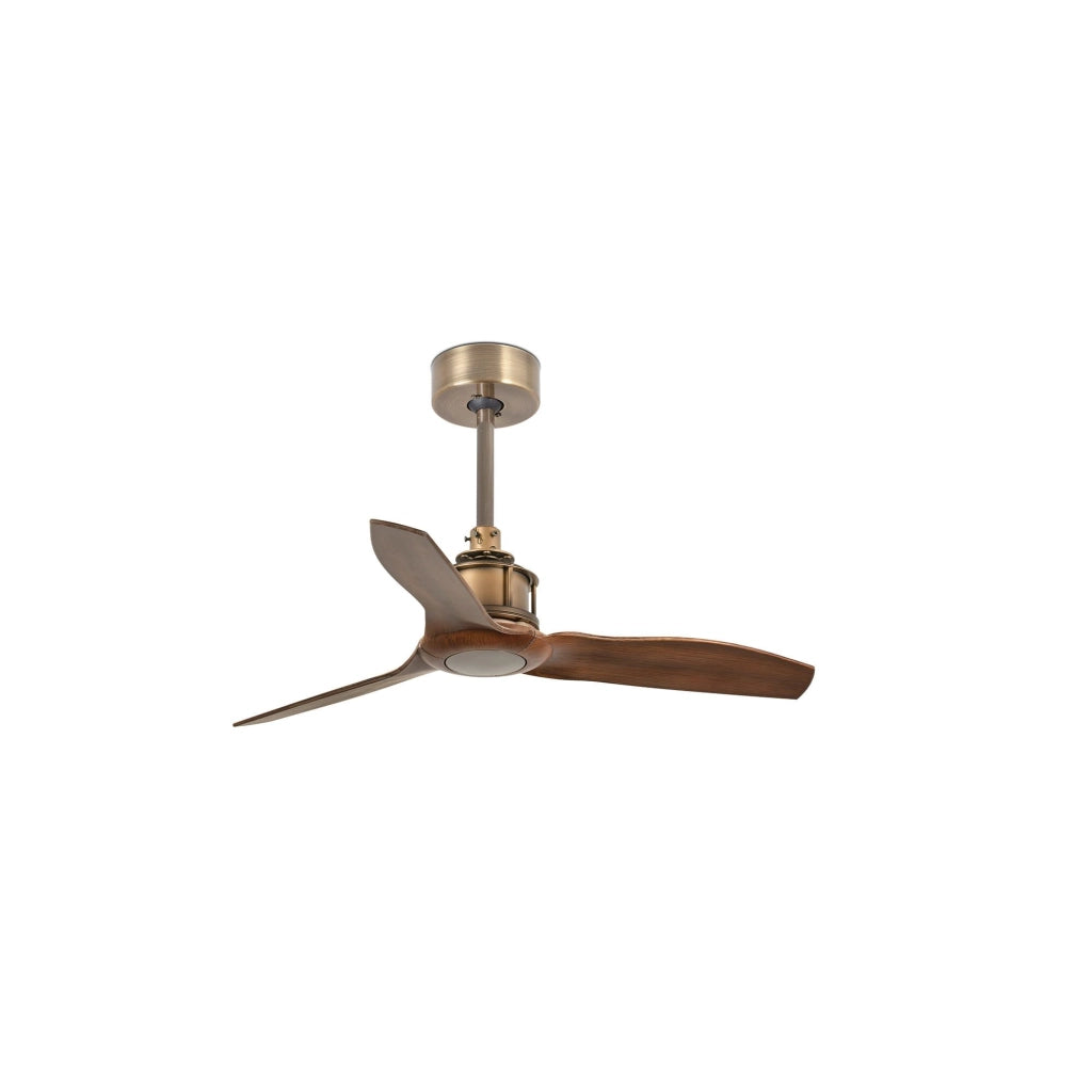 FARO Ventilatore da Soffitto Stile Industriale Vintage, Motore DC 6 Velocità con Funzione Inversa, per Ambienti fino a 13 m², Oro Vecchio, Acciaio, FARO-33428