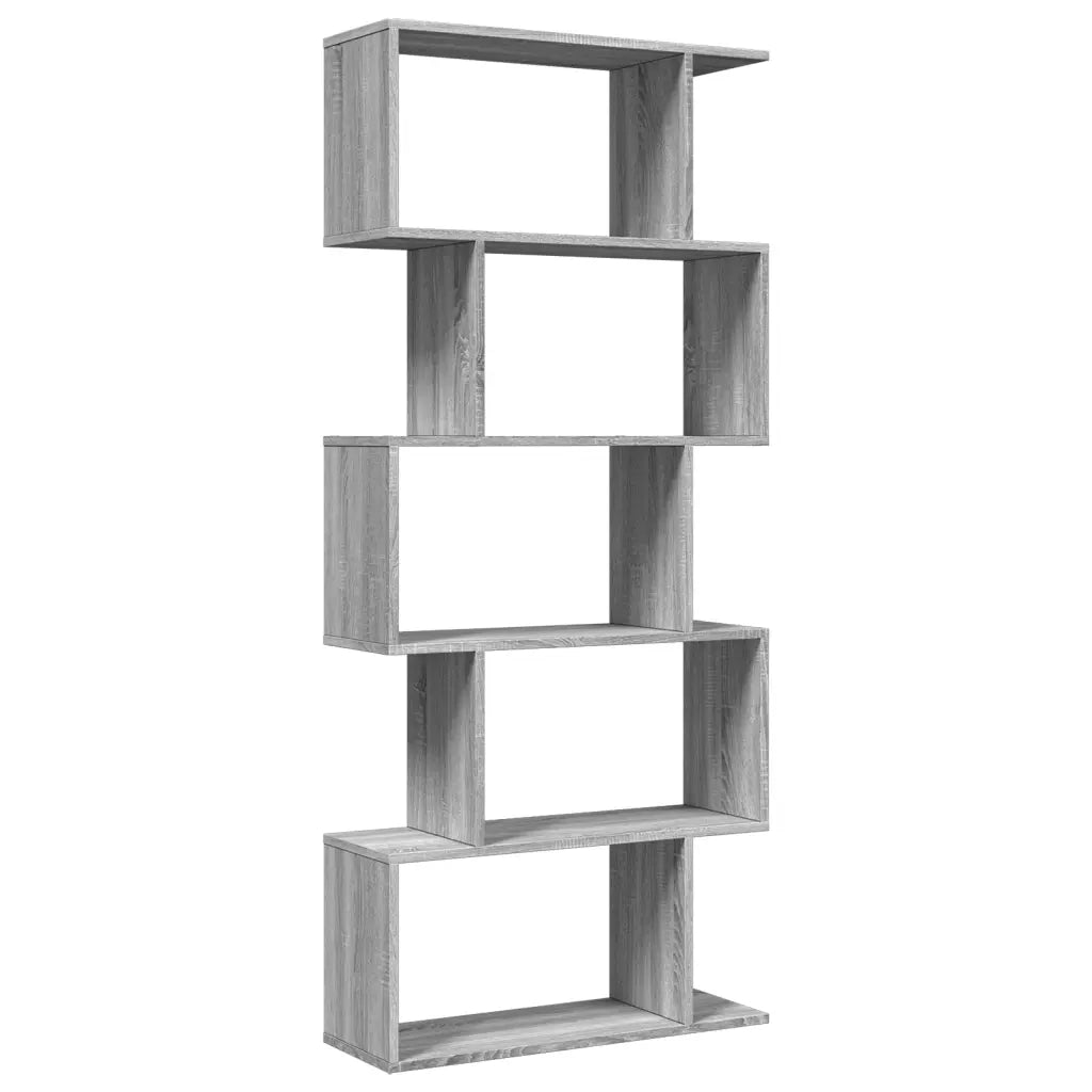Libreria Divisorio 5Piani Grigio Sonoma 70x24x161cm Truciolato 858098