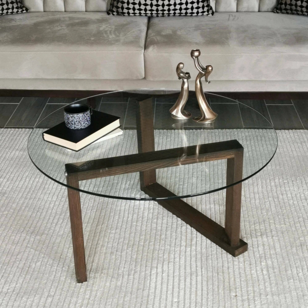 Ragia, Tavolino da Salotto Portariviste, 80x80x41h cm Marrone Noce