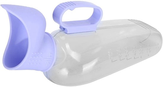 Urinoir portatile 700 ml con coperchio a pedale - Donna - Impermeabile - Realizzato in PVC di alta qualità - Valvola di prevenzione all'overflusso - Urinoir portatile con contenitore