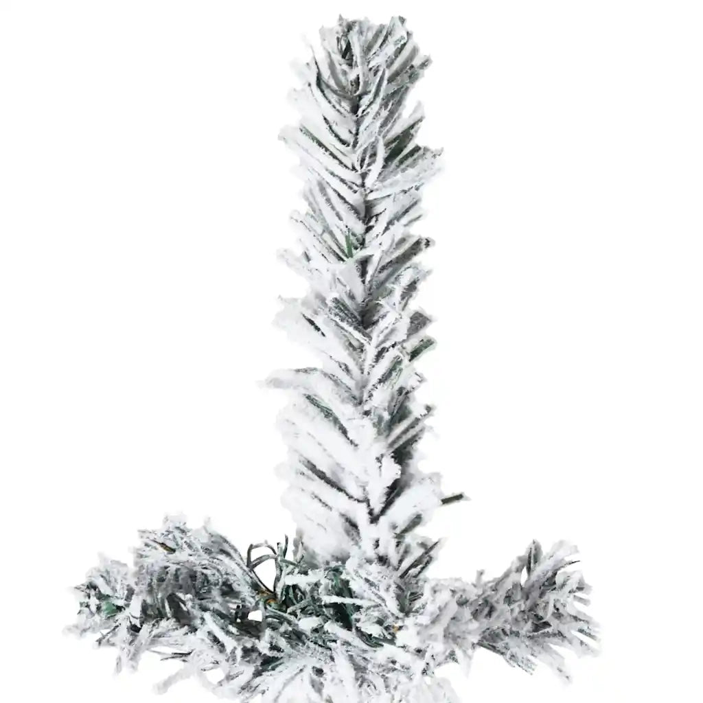 Albero Natale Artificiale Sottile a Metà Neve Fioccata 240 cm 344608