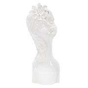 Vaso Decorativo Viso 34, Bianco, Porcellana, 10,5x10x24,7 cm