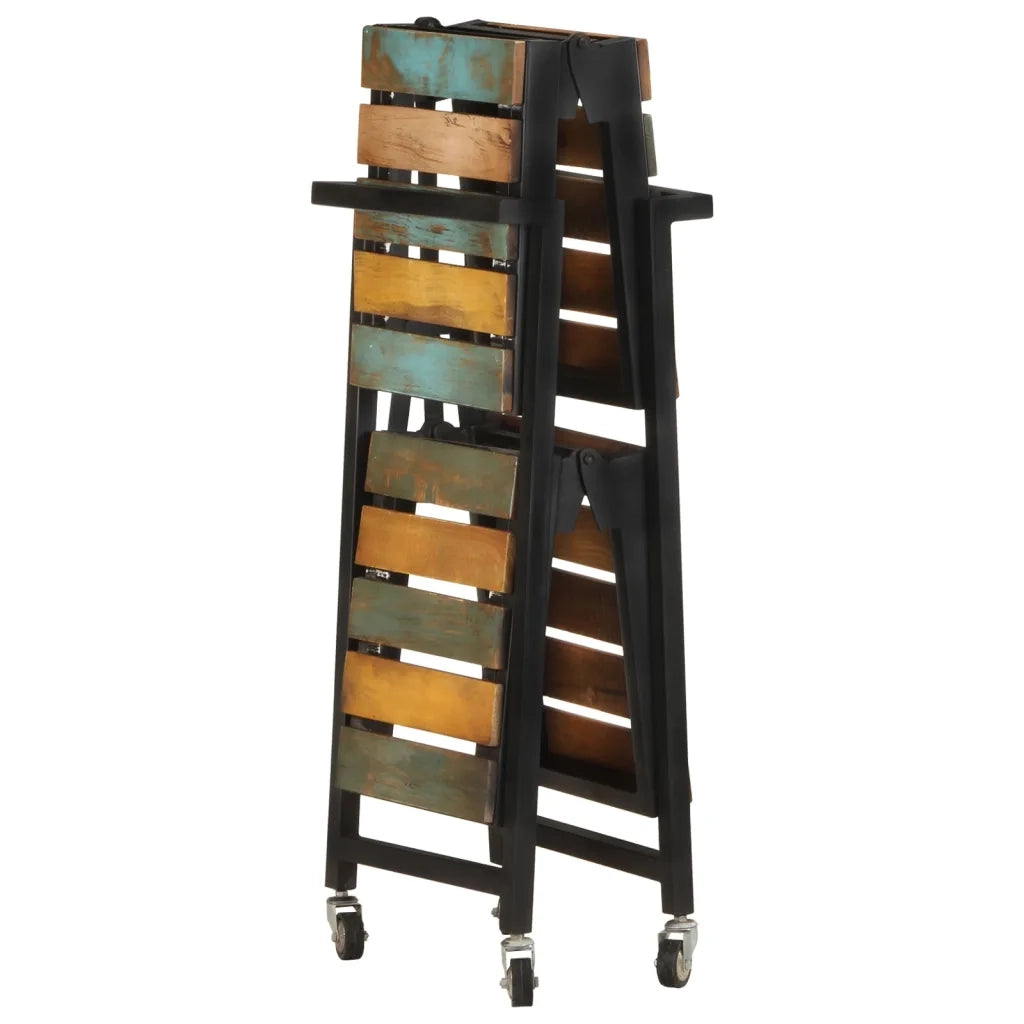 Carrello da Cucina 87x36x81 cm in Legno Massello di Recupero CFW5592125
