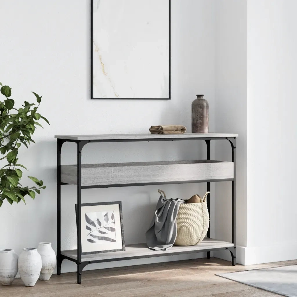 Tavolo Consolle Ripiano Grigio Sonoma 100x29x75cm Multistrato 837720