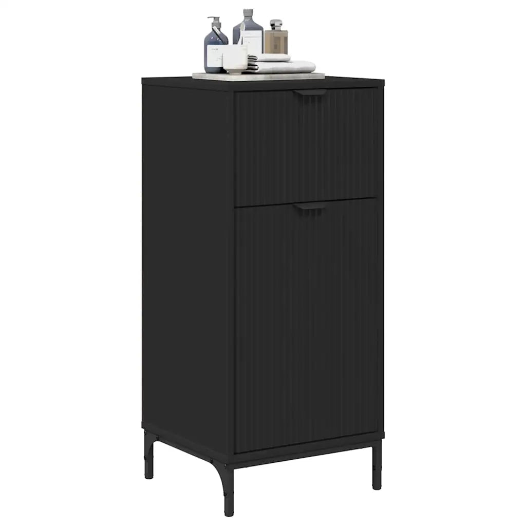 Mobile da Bagno con cassetto con porta Nero 39,5 x 36 x 88 cm 883395
