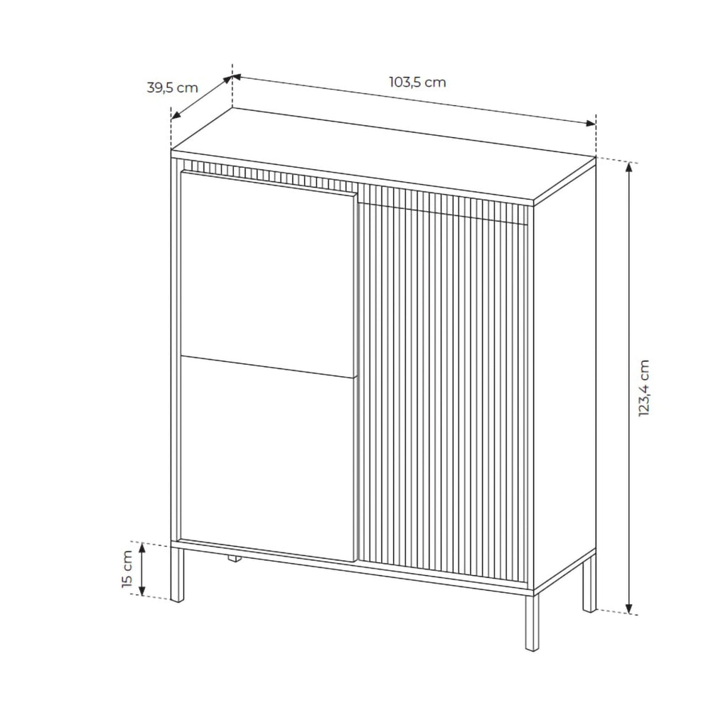 Madia Hatolaro, Credenza 5 Ripiani, 104x40x123h cm Nero