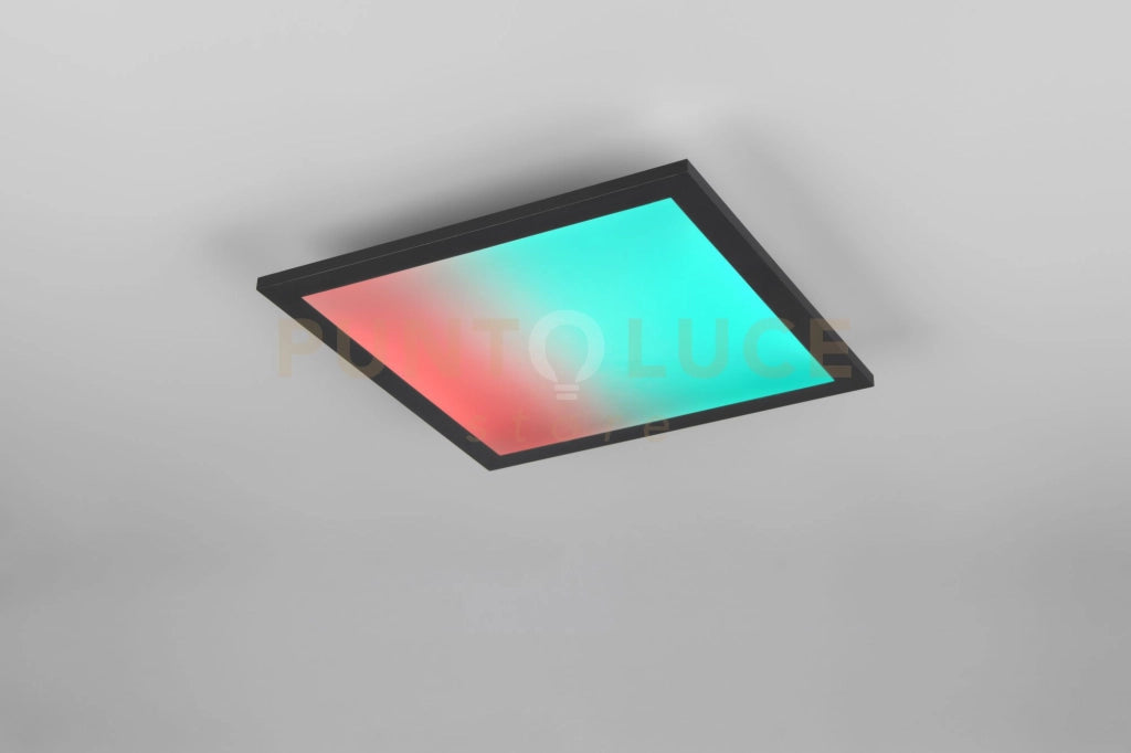 BETA PLAFONIERA LED 13W 1400lm, 2700 - 6500K QUADRATA BORDO NERO ANCHE RGB CON EFFETTO RAINBOW CON TELECOMANDO MULTIFUNZIONE L. 30CM