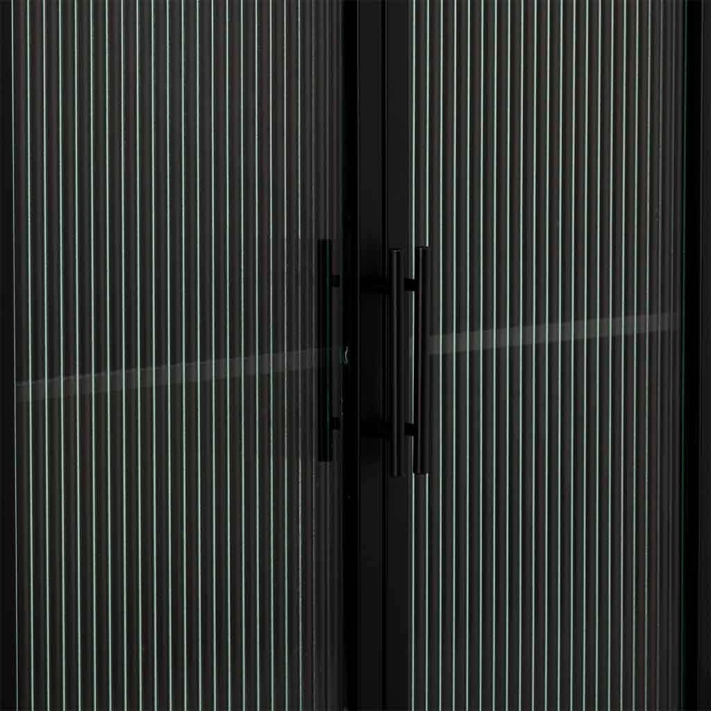 Vetrina in metallo nero con 2 ante cm 65x38,5x105,5h